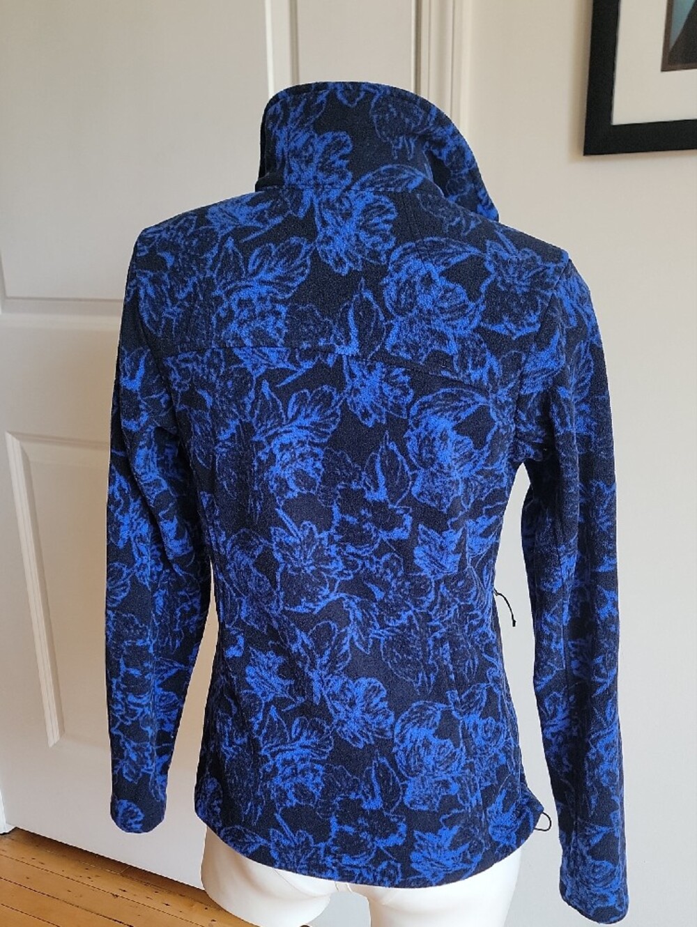 Columbia Fast Trek Printed Fleece Jacket Blue Floral Full Zip Women's Size XS - Picture 3 of 5